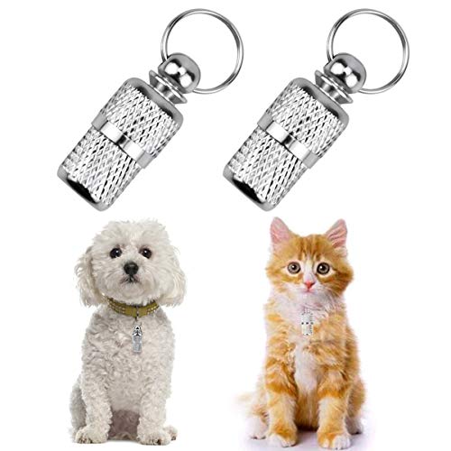 Fodlon 5 Etiquetas de Identificación de Mascotas Perro ID Tag Colgante Perro Personalizado con Nombre Gatos Accesorios Placas Identificativas Perros Anti-Perdido Etiqueta de DireccióN Incluida Llavero