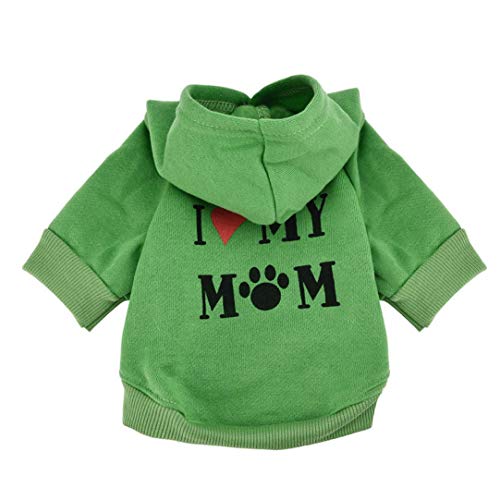 Fossrn Ropa Perro Pequeño Chihuahua Yorkshire Sudadera con Capucha - I MY MOM Invierno Ropa para Mascota Cachorro