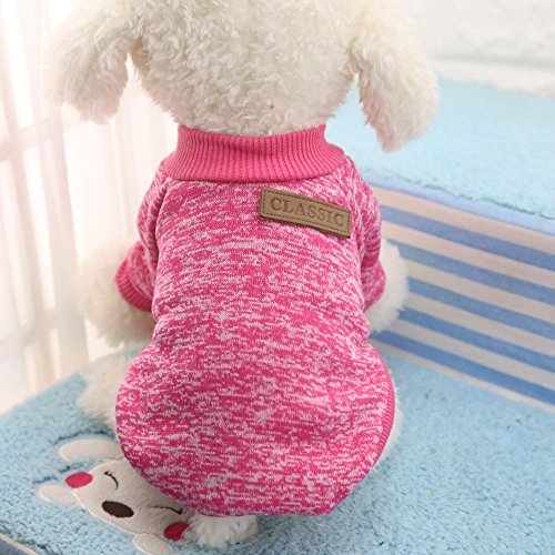 Fossrn Ropa Perro Pequeño Invierno Mascota Cachorro Clásico Suéter de Polar Lana Camiseta