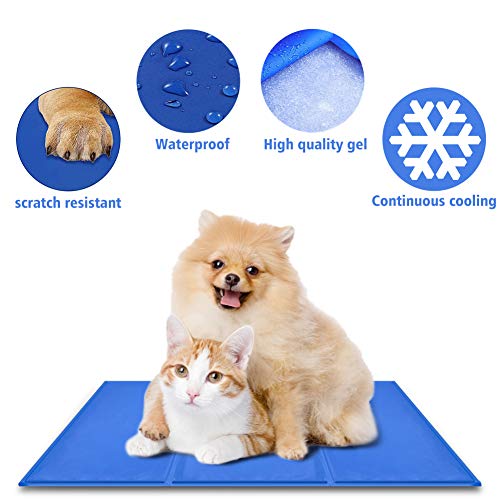 Fyore Alfombrilla refrescante para Mascotas Grandes Perro Gato Autoenfriamiento Manta de Dormir Fresco Perros/Gatos Perfecta para Camas de Suelo Couch Auto 50*90cm Antideslizante