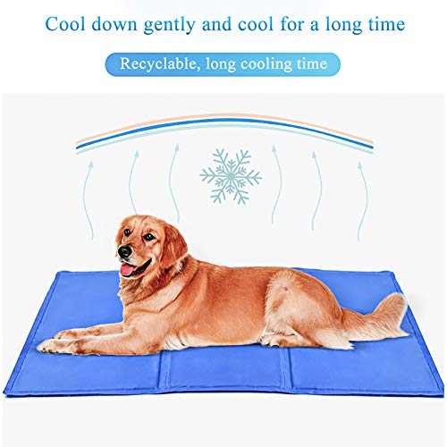 Fyore Alfombrilla refrescante para Mascotas Grandes Perro Gato Autoenfriamiento Manta de Dormir Fresco Perros/Gatos Perfecta para Camas de Suelo Couch Auto 50*90cm Antideslizante