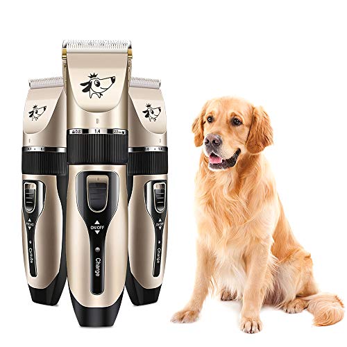 Galapar Cortapelos Perros, Set Máquina Cortar Pelo Profesional Inalámbrico y Recargable, Peluquería para Mascotas Cortadora de Cabello Bajo Ruido Perro Gato Conejo Trimmer Trimmer Cutter Kit