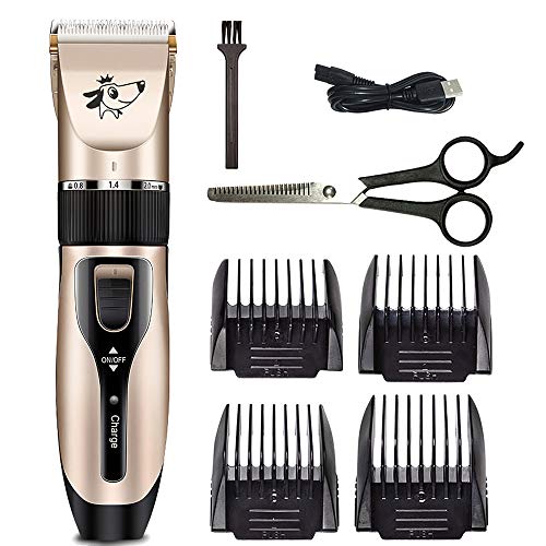 Galapar Cortapelos Perros, Set Máquina Cortar Pelo Profesional Inalámbrico y Recargable, Peluquería para Mascotas Cortadora de Cabello Bajo Ruido Perro Gato Conejo Trimmer Trimmer Cutter Kit