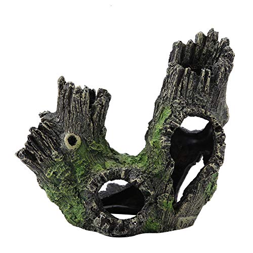 Garosa Acuario Driftwood Artificial Resina Tronco De Árbol Dodge Cría Jugar Casa Árbol Raíces Agujero del Árbol Hueco para Peces Tanque Ornamentos(#2)