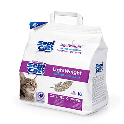 Global Arena para Gatos 10 litros | Arena Absorbente Sepicat Lightweight Ultra Antibacterial | Arena Absorbente para Mascotas