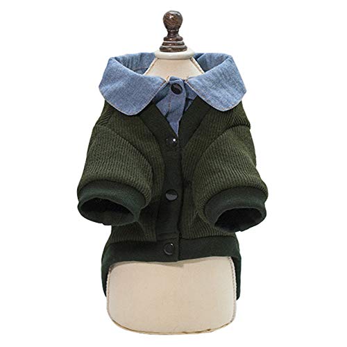 GODGETS Sudadera con Capucha para Pequeño Perros Accesorios Ropa Camisetas a Rayas Polar Suéter Ropa Caliente Suéter de Invierno Mascotas Accesorios Gatos Apparel Verde M