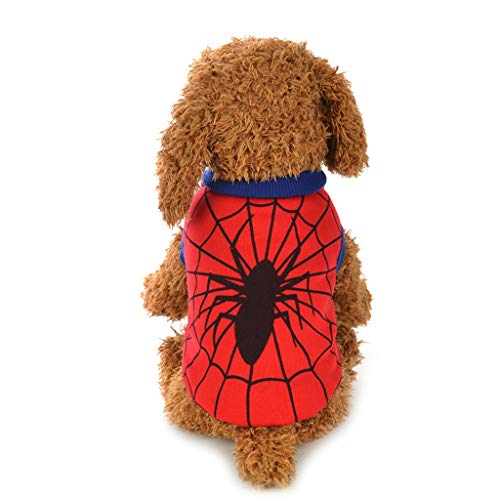 GUOJINE Ropa for Perros Mascotas Cachorro Mono for Mascotas Superman y Spiderman Ropa Suéter for Mascotas Perros o Gatos (Size : 14/L)