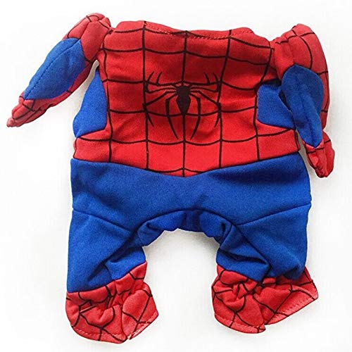 GUOJINE Ropa for Perros Spiderman Disfraces de Gatos con Capas Vestir Mascotas Tricky Spider Superman, Ropa for Perros Mascotas Cachorro Mono for Mascotas Superman (Size : 25-30cm H28cm)