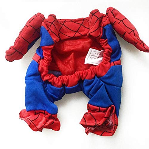 GUOJINE Ropa for Perros Spiderman Disfraces de Gatos con Capas Vestir Mascotas Tricky Spider Superman, Ropa for Perros Mascotas Cachorro Mono for Mascotas Superman (Size : 25-30cm H28cm)