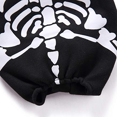 Halloween Patrón de Calavera Ropa Perro Gato Invierno Calentar, Morbuy Mascota Divertido Cosplay Tema Fiesta Disfraces Sudaderas Suéter Vestido para Oequeños Animal (XL,Esqueleto de Calavera)