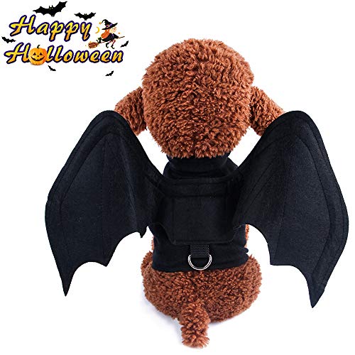 Halloween Ropa Perro Gato Invierno Calentar, Morbuy Mascota Cosplay Araña Murciélago Alas Fiesta Disfraces Sudaderas Suéter Vestido para pequeños Animal Accesorios para el Pelo (L,Murciélago)