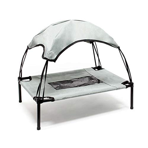 Hamaca mascotas Cama Perros Gatos Relax Jardín Outdoor Protección solar Sombrilla Animales XL Gris