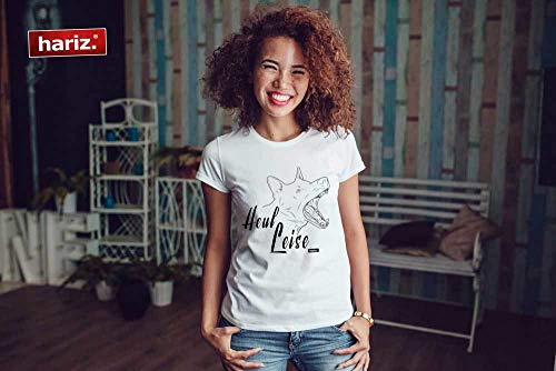 Hariz – Camiseta para mujer, cuello redondo, hipopótamo, silenciosa, malinois, perro, mascota, Plus tarjeta de regalo rosa L