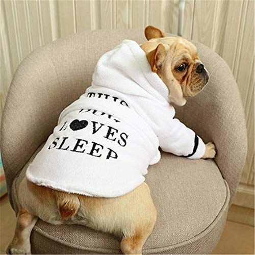 HBHUBO Perro Lindo, Invierno Albornoz Perro, Chihuahua Perro caniche francés Bulldog Schnauzer Salchichas Bometai Perro pequeño Pijamas XS-XXL,XXL