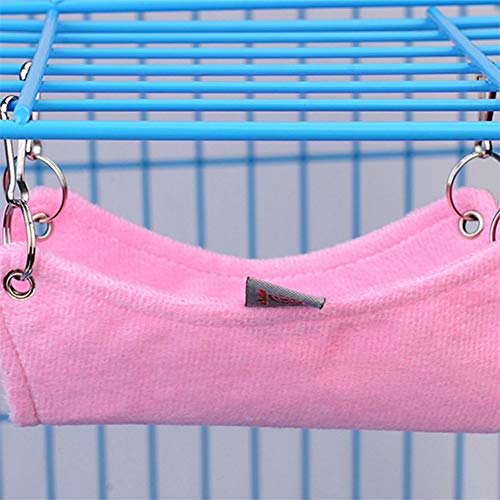 HEELPPO Cama Cobaya Hamaca De Cuy Hamaca De Animales Pequeños Hamster Accesorios Juguetes para Hamsters Hamacas De Rata para Jaula Conejo De La Cama Jaula De Ratas Accesorios Pink,l