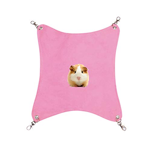 HEELPPO Cama Cobaya Hamaca De Cuy Hamaca De Animales Pequeños Hamster Accesorios Juguetes para Hamsters Hamacas De Rata para Jaula Conejo De La Cama Jaula De Ratas Accesorios Pink,l