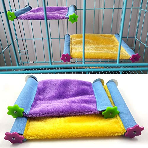 HEELPPO Cama Cobaya Hamaca De Cuy Hamster Accesorios Juguetes para Hamsters Hamacas De Rata para Jaula Hámster Hamaca Guinea Cerdo Hamaca Camas De Conejo para Interiores Purple,L