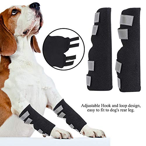 Hffheer 2Pcs Perro Patas traseras Brace Perro Rodillera Perro de Apoyo Perro Canino Parte Trasera Delantera Pierna Hock Articulación Protectora Protege la Manga de la Abrazadera de compresión (XS)