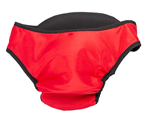 hikong 2 Pack Pantalones Sanitarios Perros Pañales Mascotas Ropa Interior Menstrual Bragas Fisiológicas Calzoncillos Lavables Animal Doméstico (Negro+Rojo, Small)