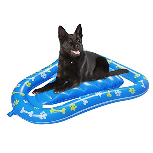 HizoeChu Flotador Inflable para Mascotas - Piscina Balsa y Flotador para Perros Mascotas Inflable Pet Paddle Doggy Pool Float Azul