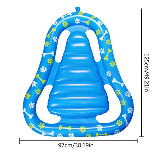 HizoeChu Flotador Inflable para Mascotas - Piscina Balsa y Flotador para Perros Mascotas Inflable Pet Paddle Doggy Pool Float Azul