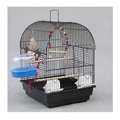 Hkwshop Jaula para pájaros Colgando Jaula de pájaros en pequeño Loro del Cockatiel Finch Canarias Budgie Agapornis Jaula Bird Travel Metal Cría Jaula con Juguetes Jaula pájaros (Color : A)