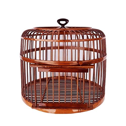 Hkwshop Jaula para pájaros Jaula de pájaros Hecha a Mano Loro Canario Canario Adecuado para la cría de Aves Jaula pájaros (Color : Brown)