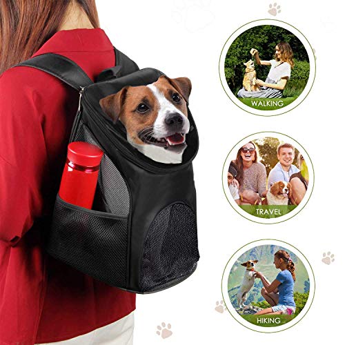 Homieco Mochilas para Perros Gatos, Portador de Viaje Mochila, Bolsa de Transporte para Mascotas Gatos Perros del Peso Hasta 3kg para Viajar/Senderismo/Camping