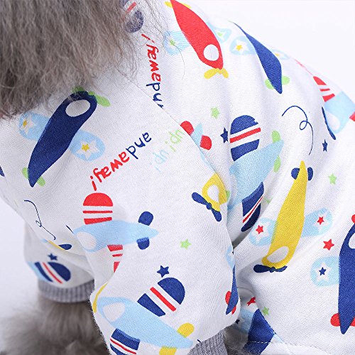 HongYH 2-Pack Ropa para Perros Perros Gatos Onesie Pijamas de Perro Suave Algodón Puppy Rompers Mono de Mascota Acogedor Body para Perros pequeños y Gatos