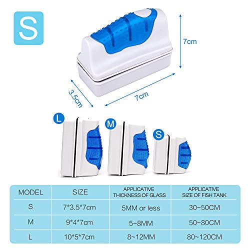 Horsky Official Cepillo magnético Raspador limpiador de vidrio para limpiar a Acuario Pescado tanque y algas
