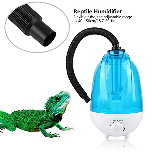 Humidificador de Reptiles, lagartos de Tanque de Agua de 4L Camaleones Serpientes Terrario Vaporizador Fabricante de Niebla Ultra silencioso con Manguera Flexible para Reptiles Anfibios (UE)