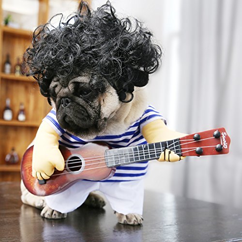 Idefair Funny Guitar Disfraces de mascotas para perros Puppy Cats Fiesta de Navidad Disfraz de Halloween