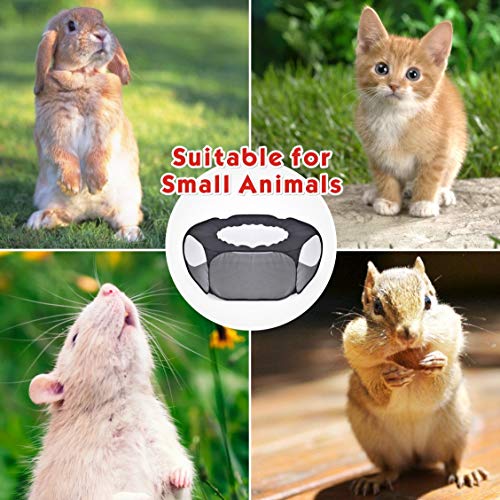 Jaula Hamster,Jaula Cobaya Jaulas para Perros con Portátil Transpirable Transparente Al Aire Libre/Interior Tienda De Jaulas De Animales Pequeños For Hamster Rabbit Ferret Bunny Rat Guinea Black