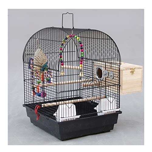 Jaula para pájaros Portátil de pequeño tamaño viaje jaula de pájaros Diversión metal jaula de pájaro loro grande Birdcage por un Cockatiel Lovebird jaula de pájaro con la cría Box jaula pájaros