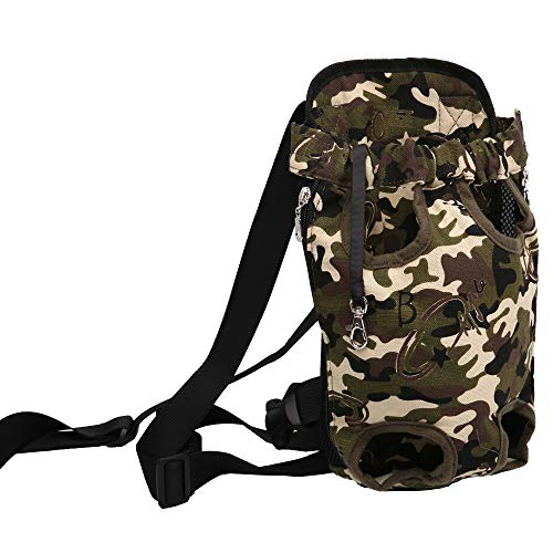 Jitong Mochila Prepositiva para Perros Gatos Mascotas Portátil Mochilas portaperros Bolsa Transport de Viaje (Camo, XL)