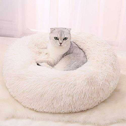 jiwenhua Ropa de Mascota Profundidad Dormir Gato Nido Pelo colchón colchón Gato colchón colchón Perro pequeño, Blanco, 110 cm.