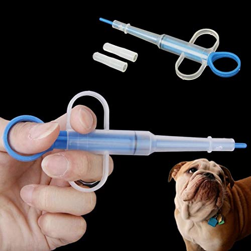 JJOnlineStore Ventas Flash - Mascotas Perro Cat Puppy Kitten Capsule Tablet Pill Pistola Popper Piller Pusher Jeringa Dosificador Syringe (Azul)