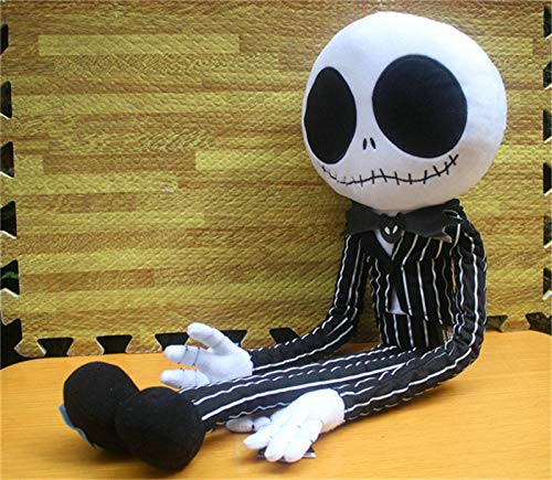 Juguete de felpa, cojín de almohada de peluche suave Tamaño grande La pesadilla antes de Navidad Jack Skeleton Dolls Película Horror de dibujos animados Halloween Niños Amigos Regalo 65cm