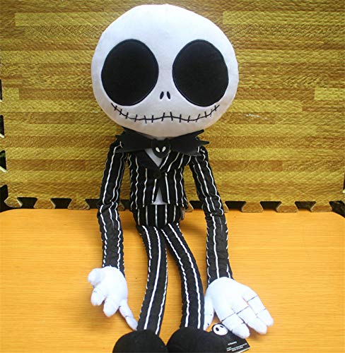 Juguete de felpa, cojín de almohada de peluche suave Tamaño grande La pesadilla antes de Navidad Jack Skeleton Dolls Película Horror de dibujos animados Halloween Niños Amigos Regalo 65cm