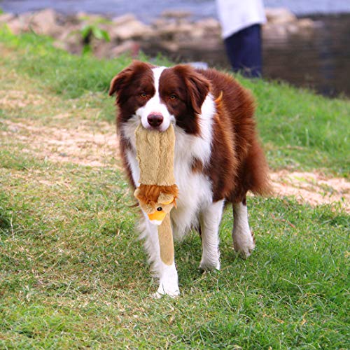 Juguetes para perros sin relleno, sin relleno, juego de juguetes para masticar con tigre león y leopardo chirriantes juguetes para perros pequeños, medianos y grandes, 3 paquetes