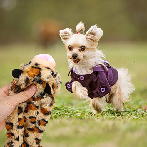 Juguetes para perros sin relleno, sin relleno, juego de juguetes para masticar con tigre león y leopardo chirriantes juguetes para perros pequeños, medianos y grandes, 3 paquetes