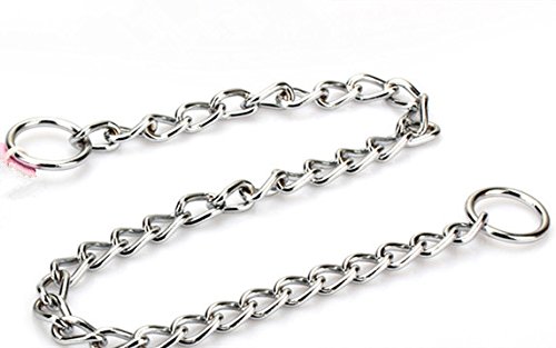 JYHY erros Collares de adiestramiento/Collar Consistent para Perro Collar de Acero Cadena de Metal/Collar Adiestramiento Perro(4.0mm*60cm) Plata