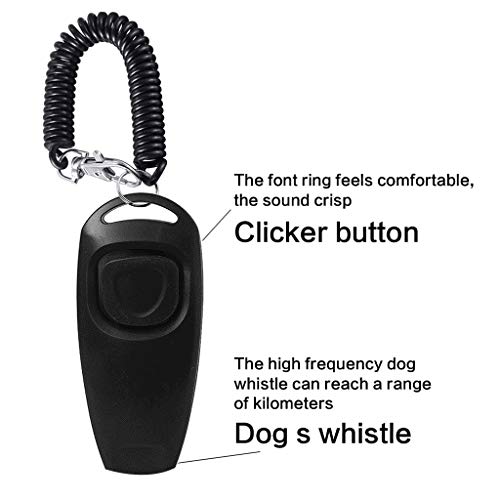 JZZJ 2 Pack de Silbato de Perro a Detener Ladrar Clicker de Adiestramiento de Perro de Perro 2 en 1 Herramientas de Adiestramiento Actualización con Correa de Silbato