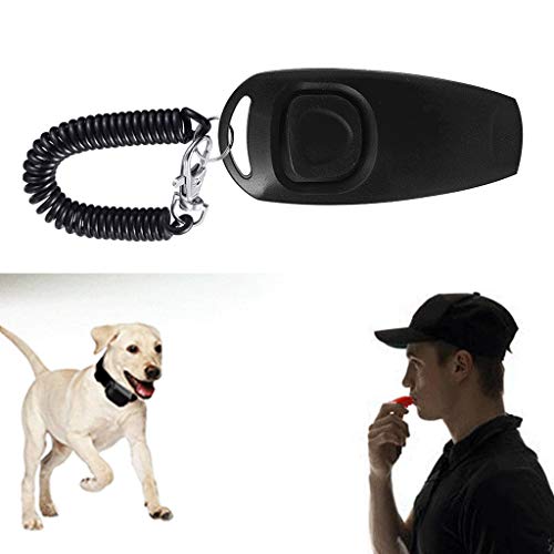 JZZJ 2 Pack de Silbato de Perro a Detener Ladrar Clicker de Adiestramiento de Perro de Perro 2 en 1 Herramientas de Adiestramiento Actualización con Correa de Silbato