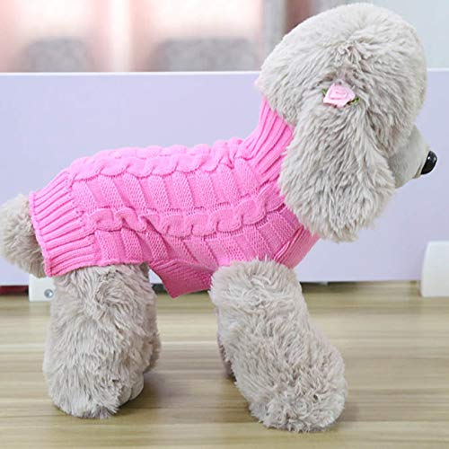 Kanggest.Suéter Perros Ropa para Perros Mascotas Abrigos Jerseys de Lana de Invierno para Mascotas Ropa Perritos Abrigo Chaleco Chaqueta de Perros con Diseño de Cuerda de cáñamo Rojo-XL