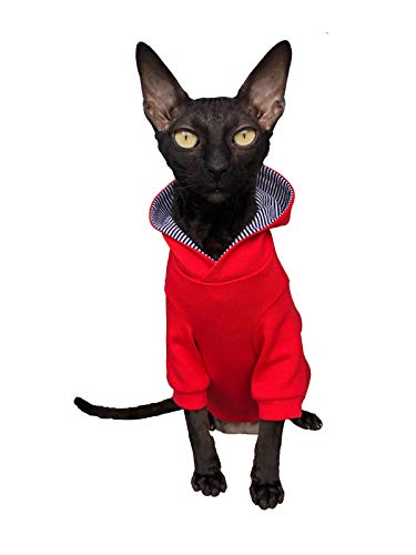 Kotomoda Sphynx Sudadera con Capucha para Gato, sin pelos