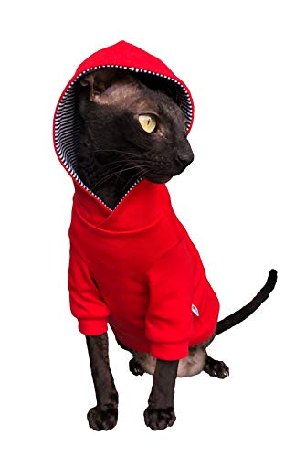 Kotomoda Sphynx Sudadera con Capucha para Gato, sin pelos