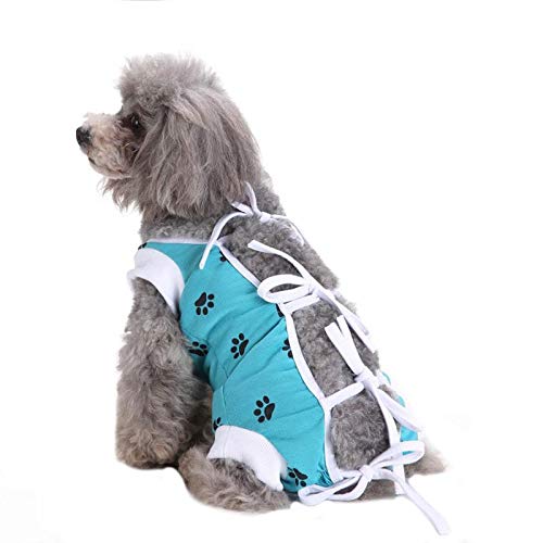 KTENME - Traje quirúrgico de esterilización para Perros, Ropa postoperatoria, cómoda esterilización para Mascotas, Suministros de recuperación de Salud (Azul, XS)