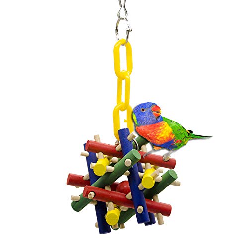 KTUCN Artículos para mascotas, Juguetes de entrenamiento para loros, Estilos de cubo cuadrado de madera Birds Play Toys, Accesorios para juegos de pájaros con forma de bloque d, Claro, 8cm x 8cm x 8cm