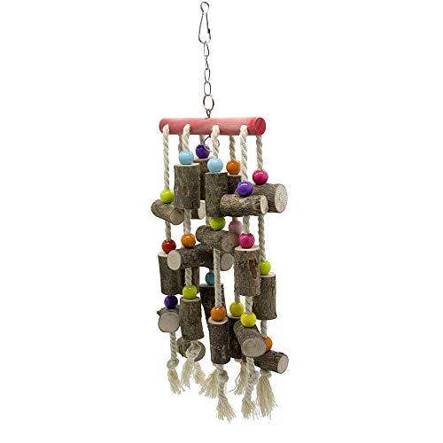 KTUCN Big Parrot Bite Hanging String con Escalera de Escalada de Cuerda de algodón, para Mascotas Bird Parrot Climb Toy, Claro, M